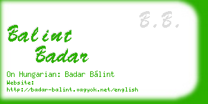 balint badar business card