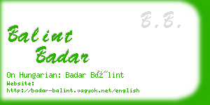 balint badar business card